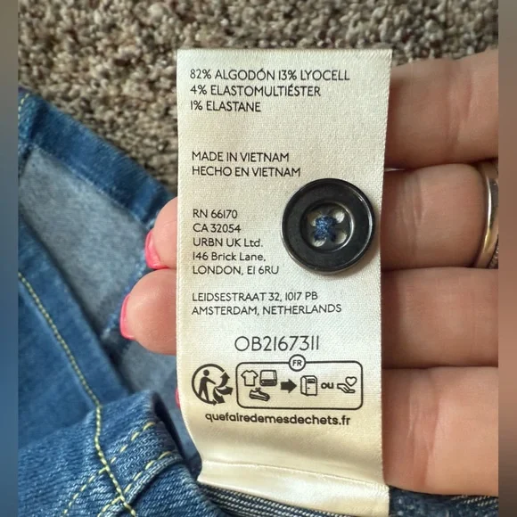 NEW Pilcro Button Front denim strapless dress Rainbow XS $158 RV Anthropologie - Picture 8 of 16